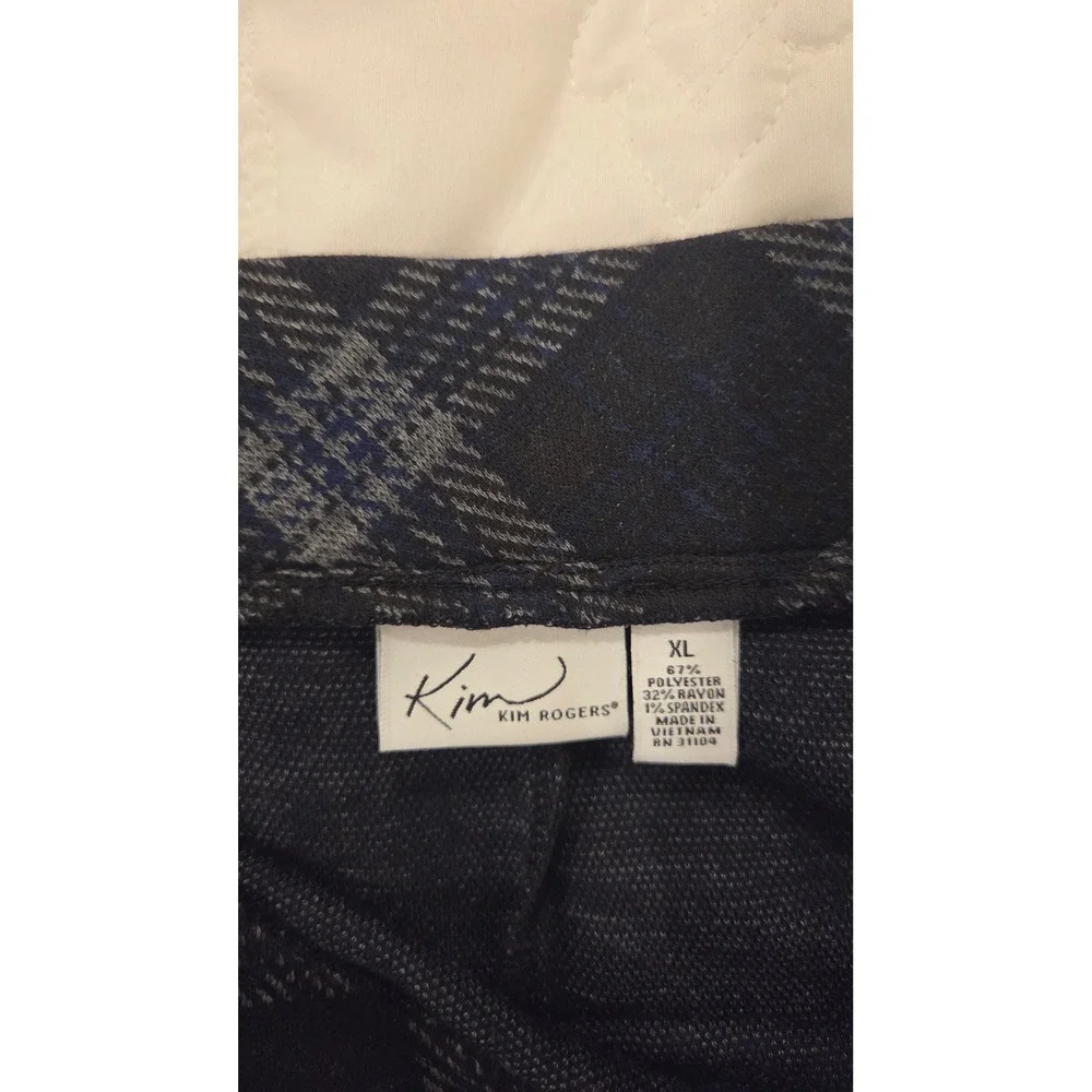 Kim Rogers XL Black Plaid Pencil Skirt Career Business Casual‎ Office Ladies